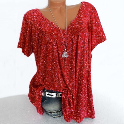Liora Printed V-Neck Summer Top
