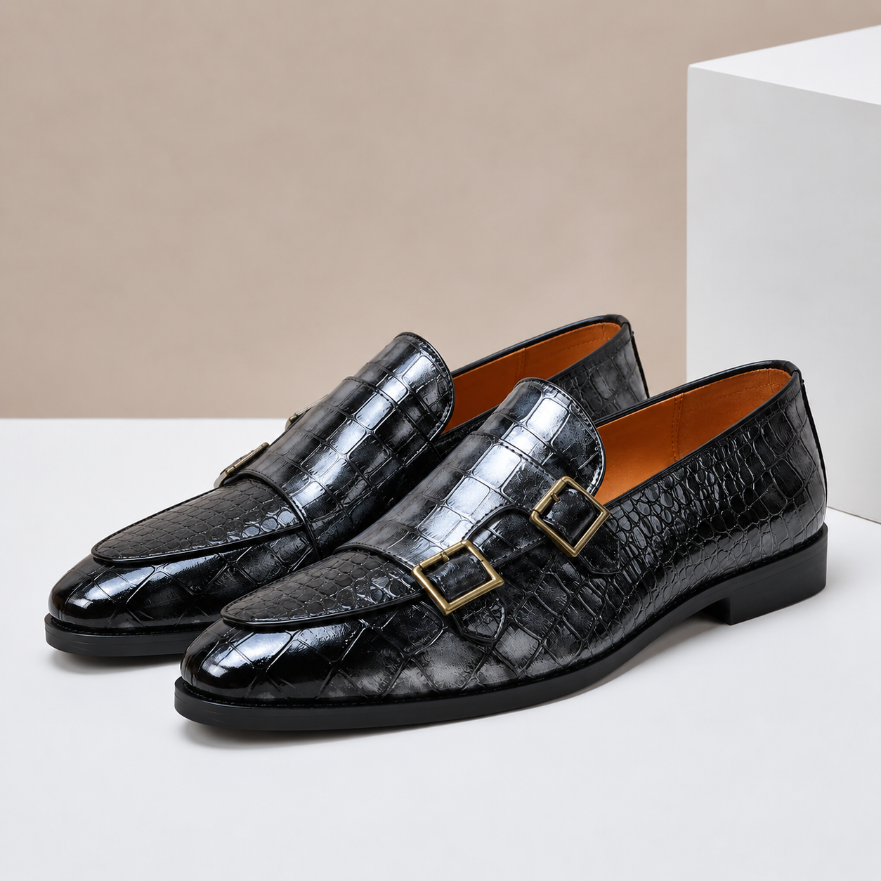 Finley Embossed Leather Loafers