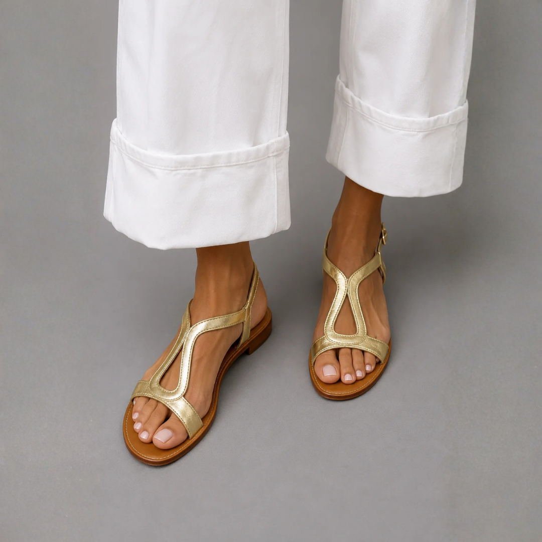 Comfortable Golden Summer Sandals for Women