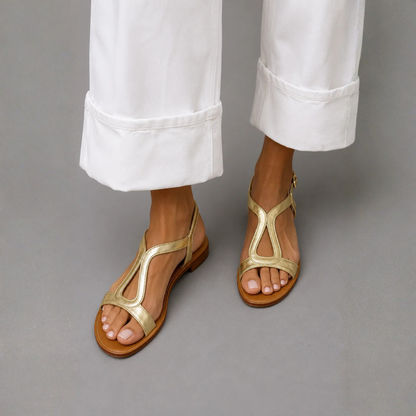 Comfortable Golden Summer Sandals for Women