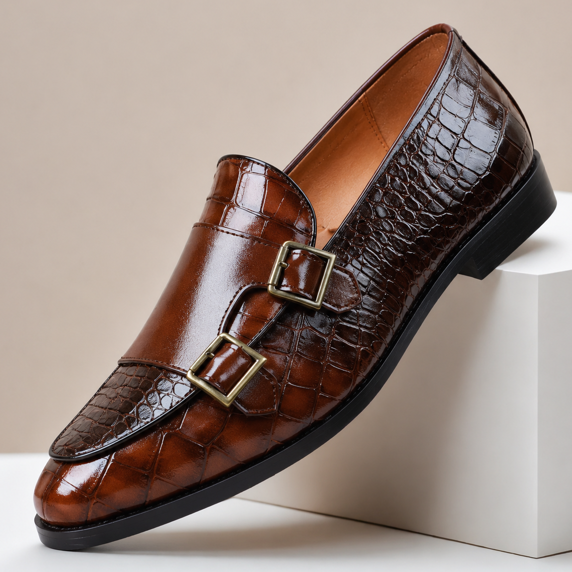 Finley Embossed Leather Loafers