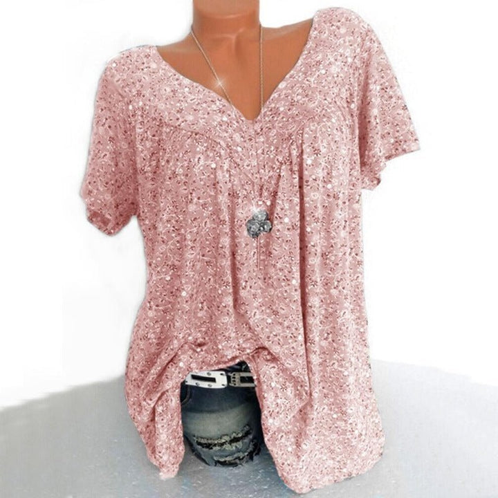 Liora Printed V-Neck Summer Top