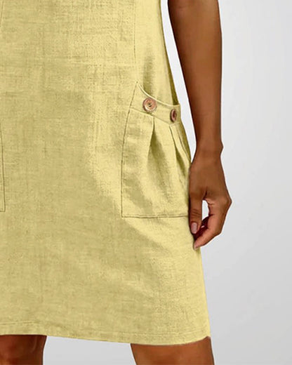 Azahar | Casual cotton dress with zipper and pockets