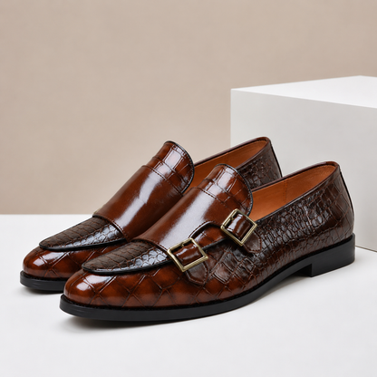 Finley Embossed Leather Loafers