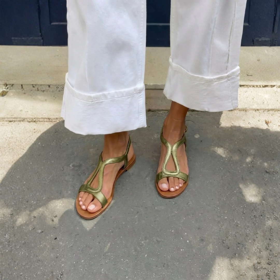 Comfortable Golden Summer Sandals for Women