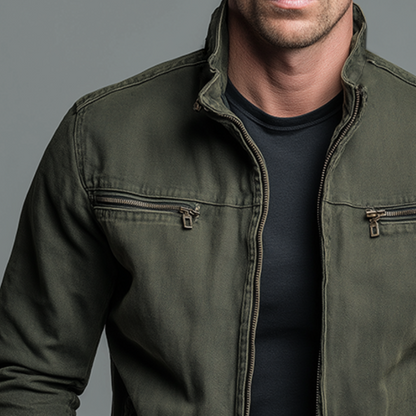 Leblanc™ | Vintage Cotton Jacket with Zipper Closure