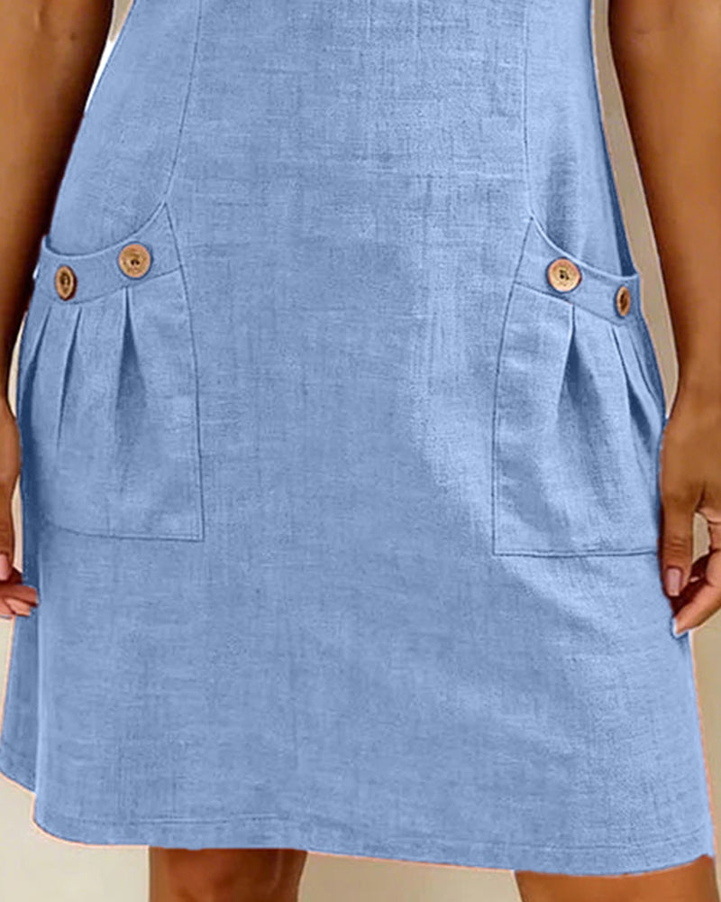 Azahar | Casual cotton dress with zipper and pockets