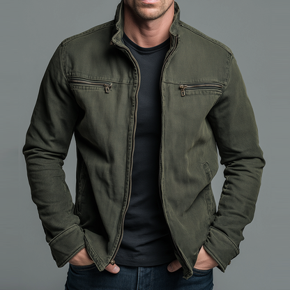 Leblanc™ | Vintage Cotton Jacket with Zipper Closure
