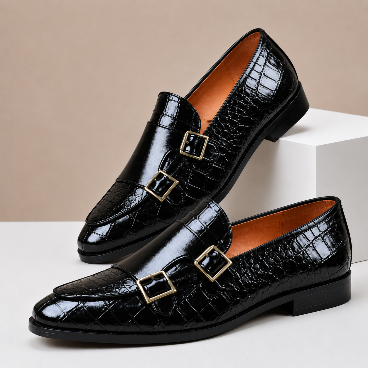 Finley Embossed Leather Loafers