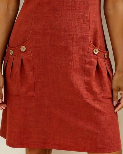 Azahar | Casual cotton dress with zipper and pockets