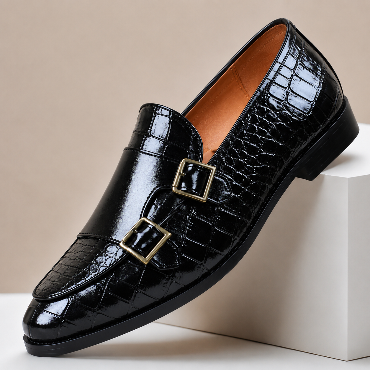 Finley Embossed Leather Loafers