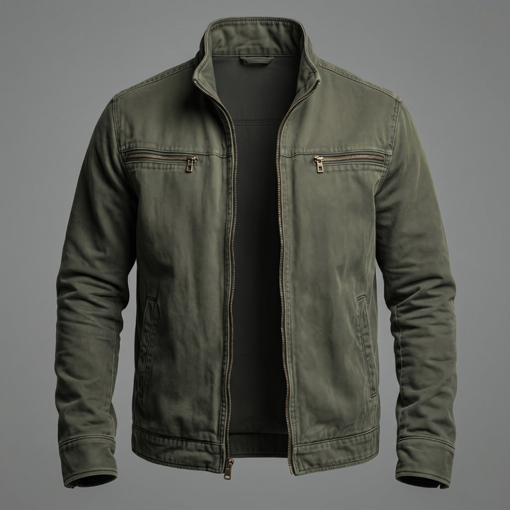 Leblanc™ | Vintage Cotton Jacket with Zipper Closure