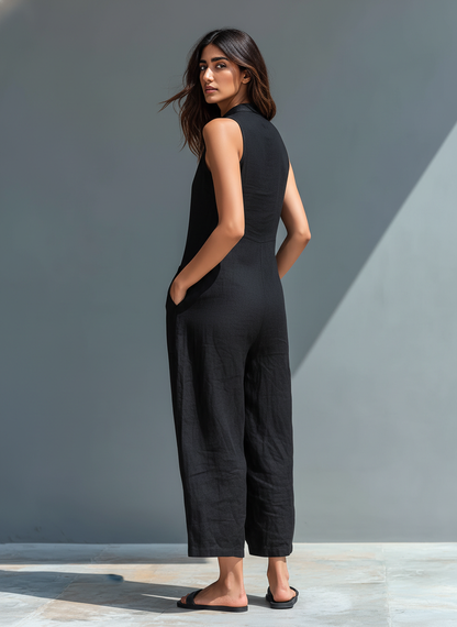 Sleeveless Linen Jumpsuit