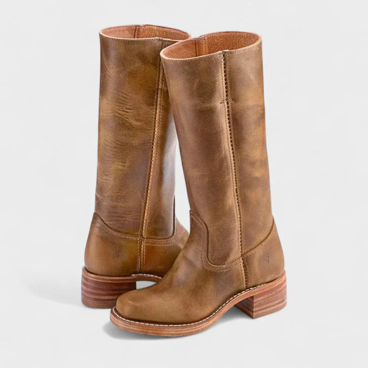 Fleur™ – Retro Leather Boots