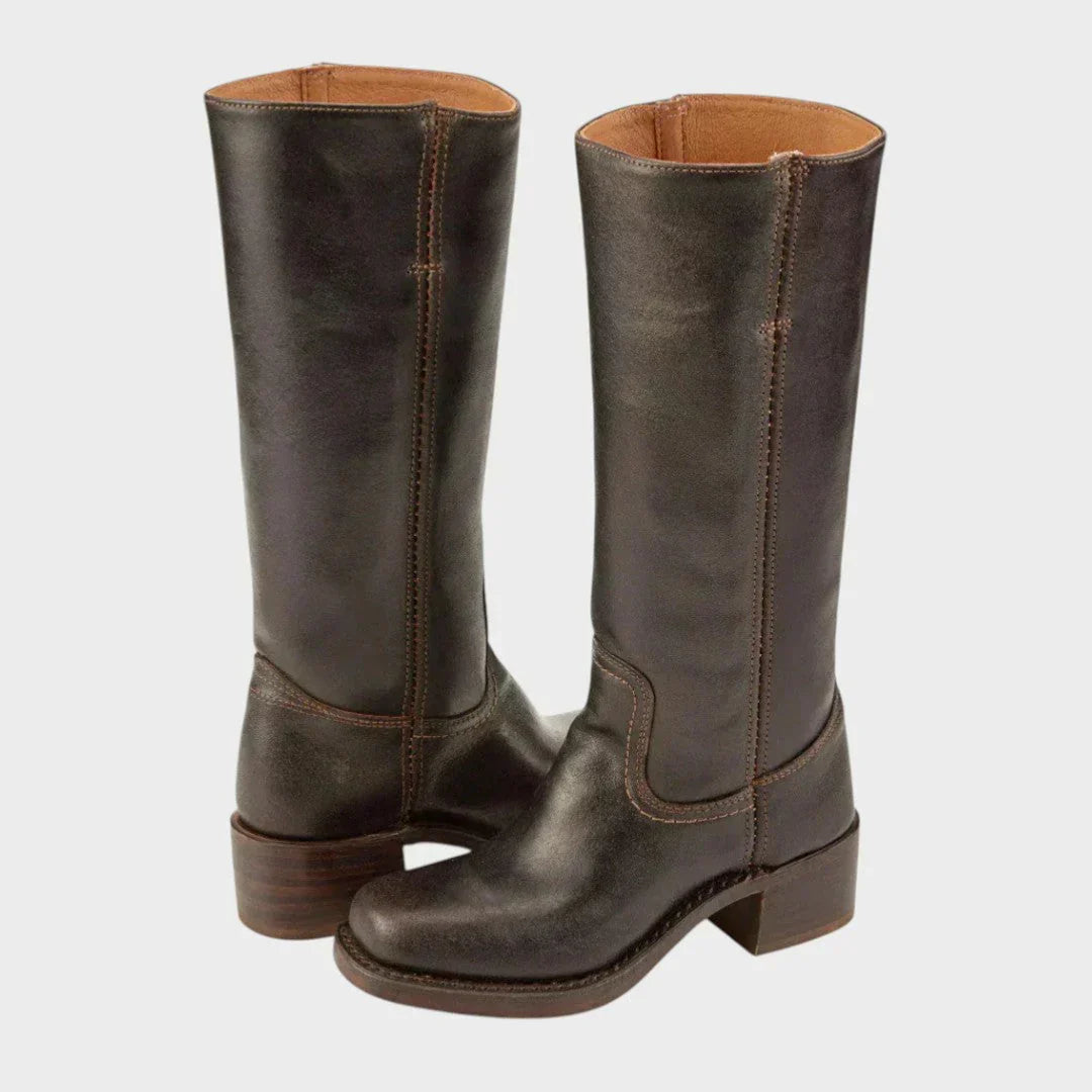 Fleur™ – Retro Leather Boots