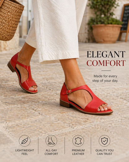 Freya Cushioned Leather Sandals