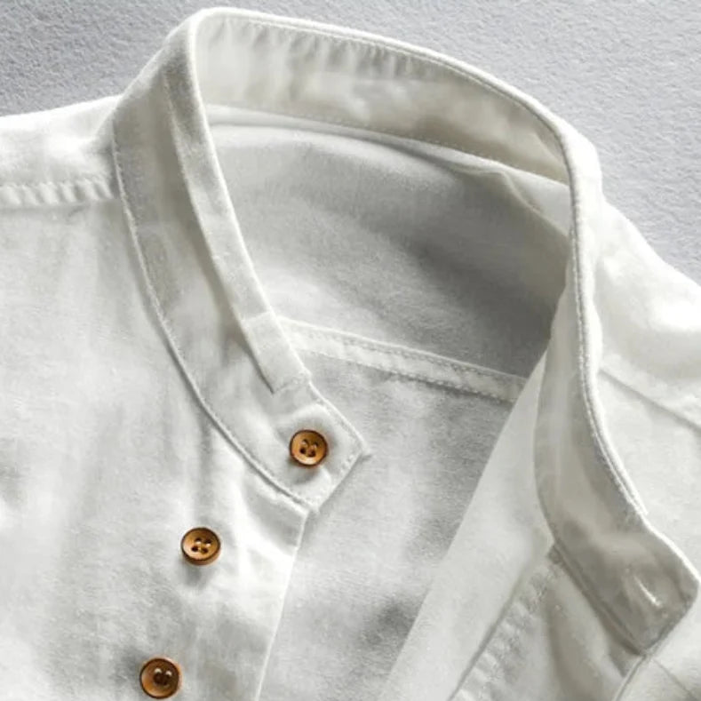 Bram Stand-Collar Cotton Shirt