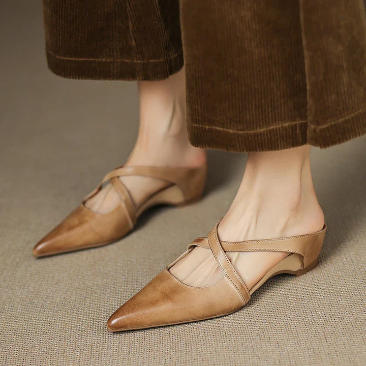 Serelina Leather Mule Slides