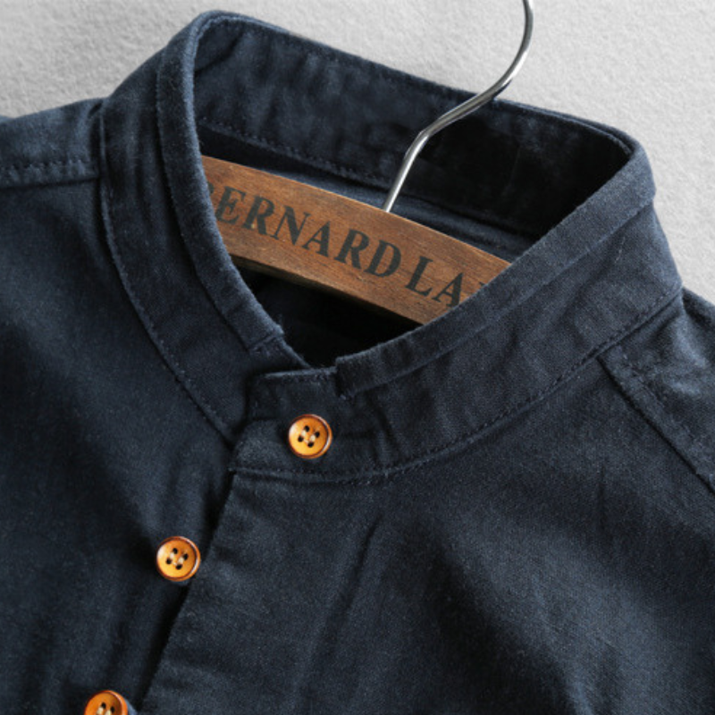 Bram Stand-Collar Cotton Shirt