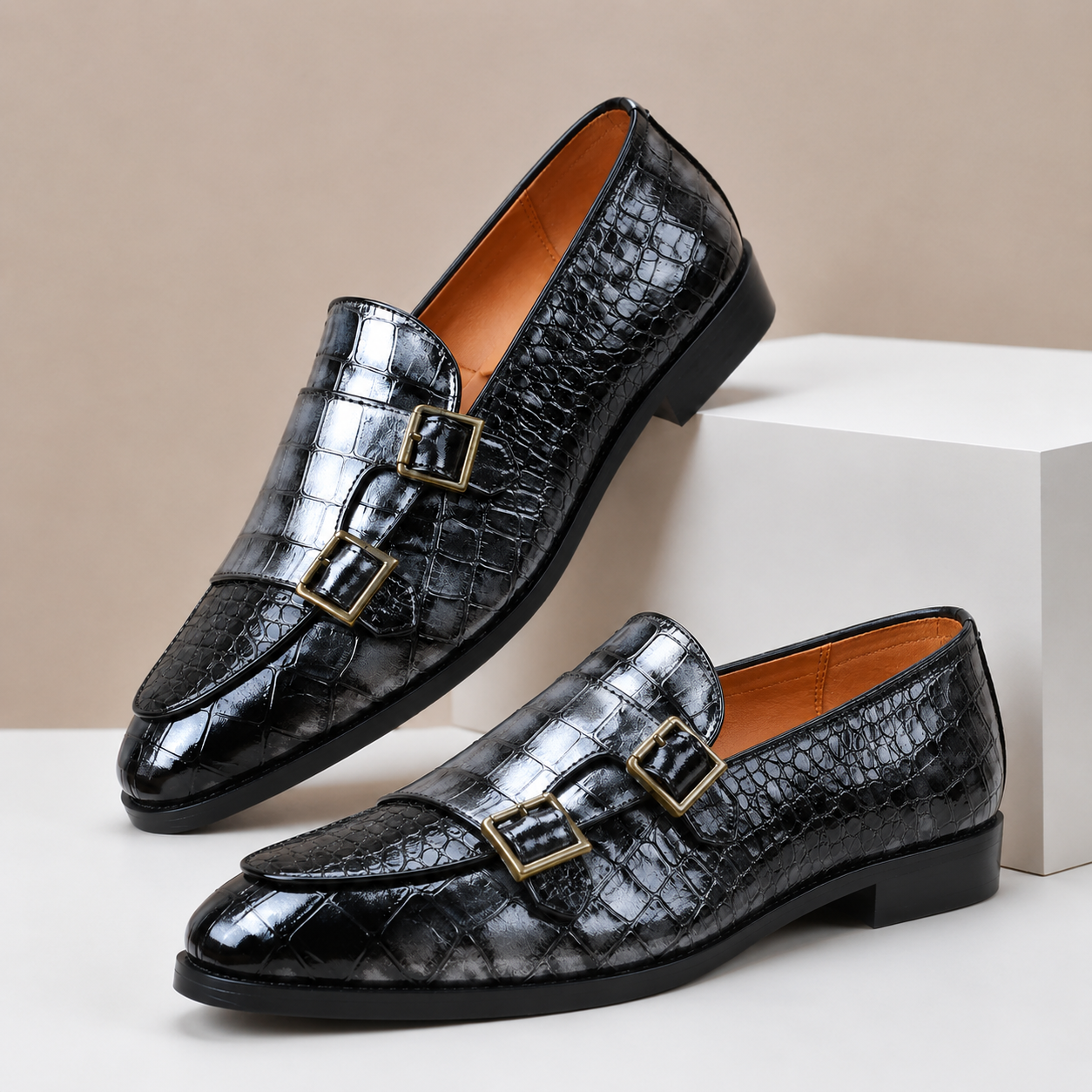 Finley Embossed Leather Loafers