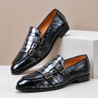 Finley Embossed Leather Loafers