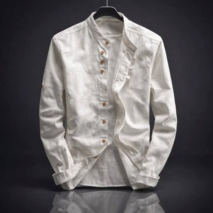 Bram Stand-Collar Cotton Shirt