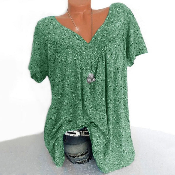 Liora Printed V-Neck Summer Top