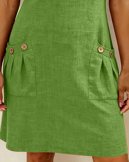 Azahar | Casual cotton dress with zipper and pockets