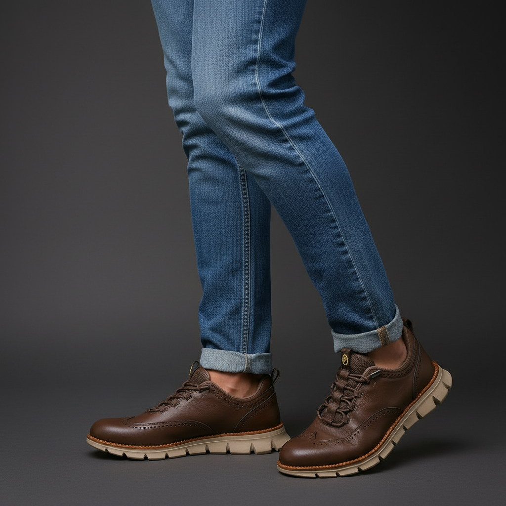 Camden Brogue Leather Trainer