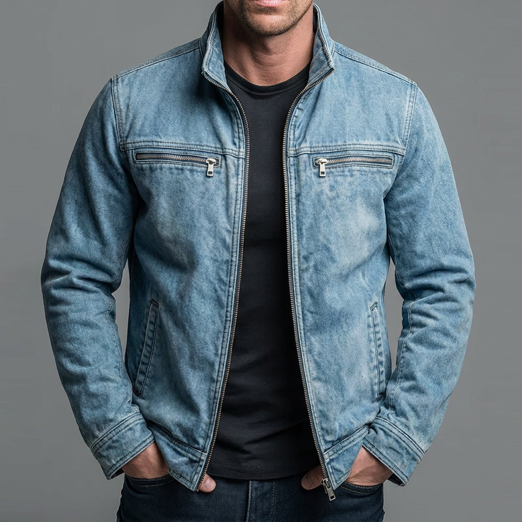 Leblanc™ | Vintage Cotton Jacket with Zipper Closure