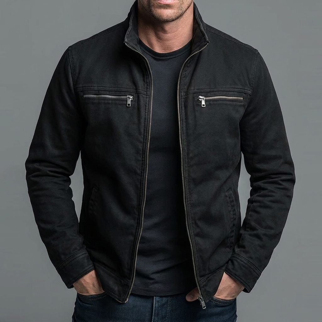 Leblanc™ | Vintage Cotton Jacket with Zipper Closure