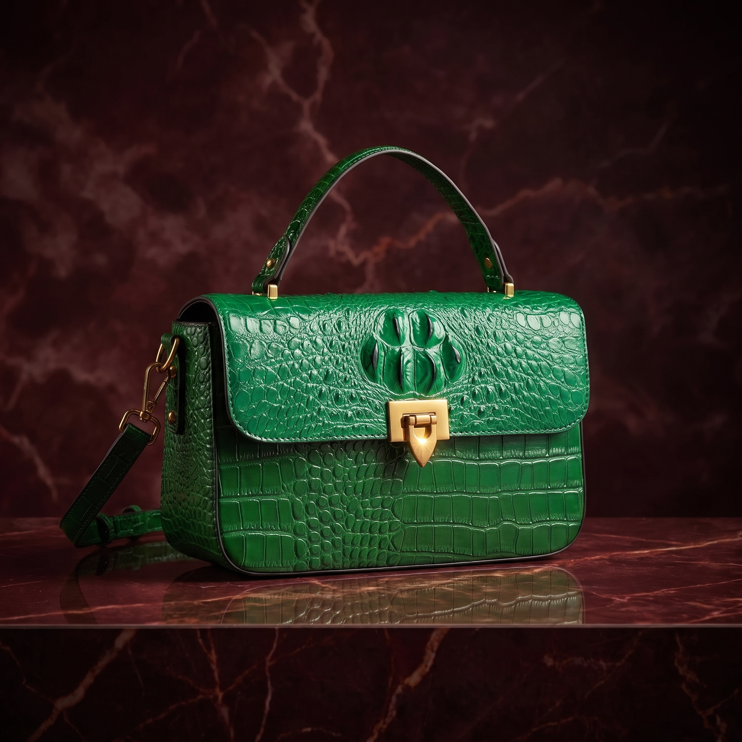 Nova Croc-Effect Handbag