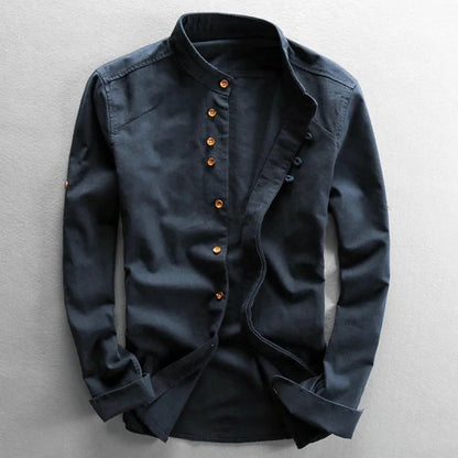 Bram Stand-Collar Cotton Shirt