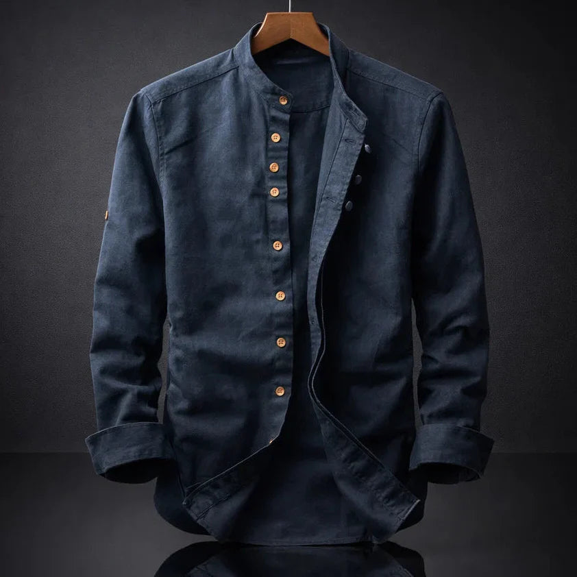 Bram Stand-Collar Cotton Shirt