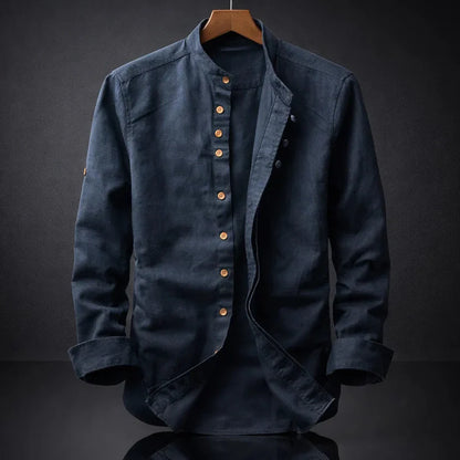 Bram Stand-Collar Cotton Shirt