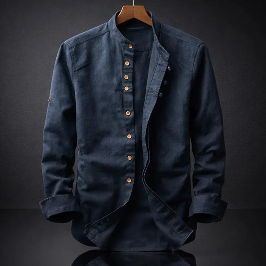Bram Stand-Collar Cotton Shirt