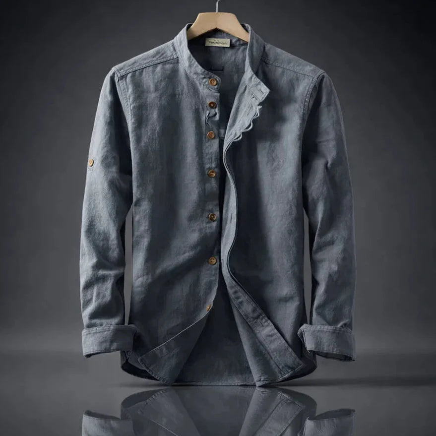 Bram Stand-Collar Cotton Shirt